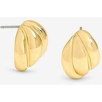 Jon Richard Gold Plates Mini Ribbed Stud Earrings