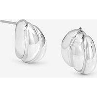 Jon Richard Silver Plated Mini Ribbed Stud Earrings