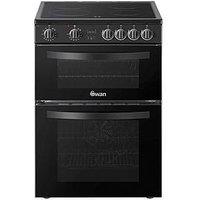 Swan Sx16730B 60Cm Electric Double Oven Ceramic Hob Cooker - Black