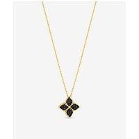 Jon Richard 14K Gold Plated And Jet Druzy Stone Clover Pendant