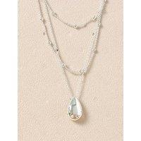 Mood Silver Polished Triple Row Sculpted Nugget Pendant