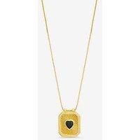 Inicio 14K Gold Plated Jet And Heart Charm Necklace