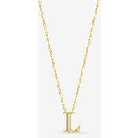 Inicio 14K Gold Plated And Mother Of Pearl Initial Pendant - L