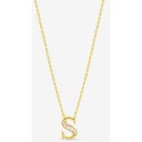 Inicio 14K Gold Plated And Mother Of Pearl Initial Pendant - S