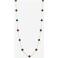 Mood Gold & Jet Long Clover Necklace - Gold