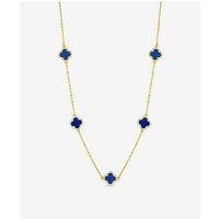 Jon Richard Gold Plated Lapis Station Clover Necklace