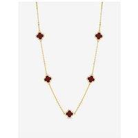 Jon Richard Gold Plated Carnelian Station Clover Necklace