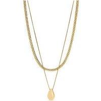 Mood Gold Polished Triple Row Sculpted Nugget Pendant