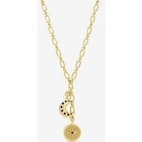 Inicio 14K Gold Plated Celestial Multi Charm Drop Pendant