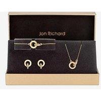 Jon Richard Gold Plated And Crystal Circle Link Trio Set - Gift Box