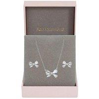 Jon Richard Rhodium Plated Bow Box Set - Gift Box