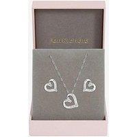 Jon Richard Rhodium Plated And Pave Twist Heart Box Set