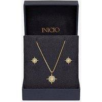 Inicio 14K Gold Plated Cubic Zirconia Star Set - Gift Box