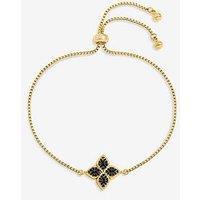 Jon Richard 14K Gold Plated And Jet Druzy Stone Clover Bracelet