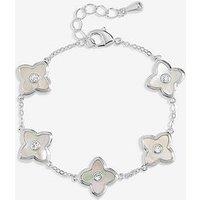 Jon Richard Silver Plated And Mother Of Pearl Clover Bracelet