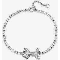 Jon Richard Rhodium Plated Cubic Zirconia Bow Tennis Bracelet