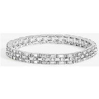 Jon Richard Silver Plated And Crystal Chain Stretch Bracelet