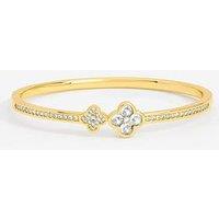 Jon Richard Gold Plated And Pave Clover Bangle