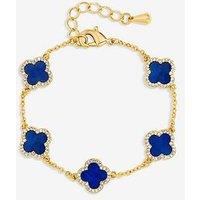 Jon Richard Gold Plated Lapis Clover Bracelet