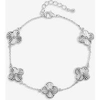 Jon Richard Silver Plated Diamond Cut Clover Bracelet