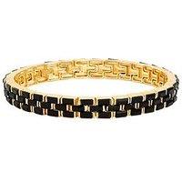 Jon Richard Gold Plated And Jet Crystal Chain Stretch Bracelet