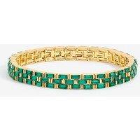Jon Richard Gold Plated And Emerald Chain Stretch Bracelet