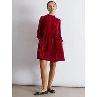 Albaray Crushed Velvet Short Dress - Red