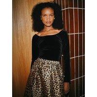 Albaray Velvet Bardot Top - Black