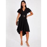 Quiz Black Dip Hem Midi Dress