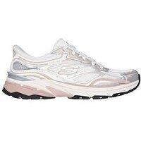 Skechers Stamina Sport Lace-Up Slip-Ins Trainer - Silver Duraleather