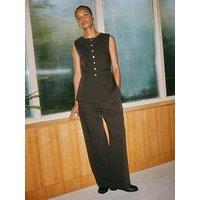 Albaray Choc Tailored Pleat Trouser - Brown
