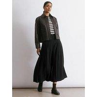 Albaray Black Pleated Midi Skirt