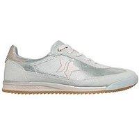Skechers Skx 92 Perfectly Shimmer Textile Suede Trainer - Sage Suede