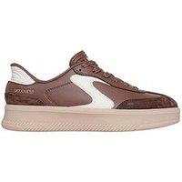 Skechers Hotshot Hi Lifted Luxe Duraleather Lace-Up Slip-Ins Trainer - Brown