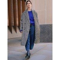 Albaray Herringbone Tweed Coat - Grey