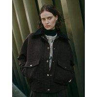 Albaray Removeable Collar Flannel Jacket - Brown