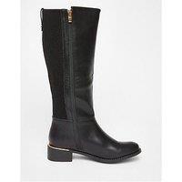 Quiz Wide Fit Black Knee High Boots