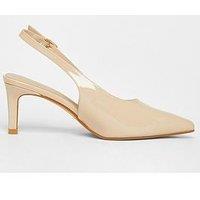 Quiz Wide Fit Nude Slingback Court Heels