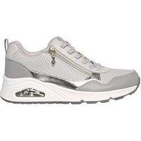 Skechers Uno Metallic Sliders Quarter Zip Trainer - Taupe Duraleather