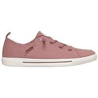 Skechers Bobs B Cute 2.0 Frayed Canvas Faux Lace Slip On Trainer - Rose
