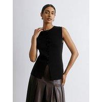 Albaray Rib Longline Waistcoat - Black