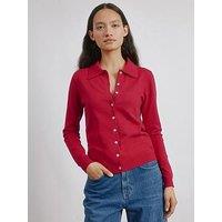 Albaray Button Through Polo Top - Red