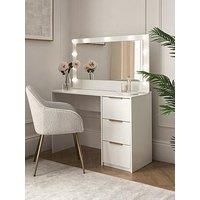 Very Home Jessie Matt Storage Dressing Table With Mirror - White