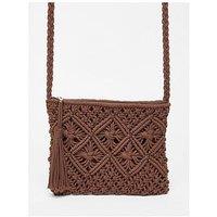Quiz Brown Crochet Cross Body Bag