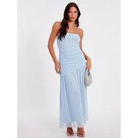 Quiz Pale Blue Drop Waist Midaxi Dress
