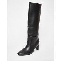 Quiz Wide Fit Black Knee High Boots