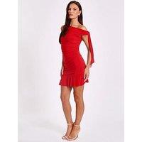 Quiz Red Asymmetric Mini Dress
