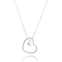 The Love Collection Sterling Silver Double Heart Necklace