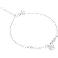 The Love Collection Sterling Silver Bracelet With Heart Charm
