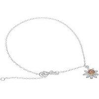 The Love Collection Extendable Sterling Silver Bracelet With Sunflower Charm